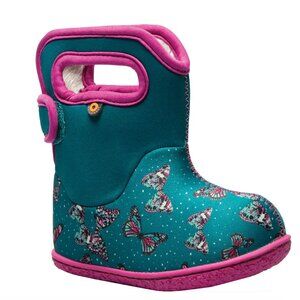Bogs Baby Bogs Waterproof Bootie Teal Multi Butterflies US 7 EU 23